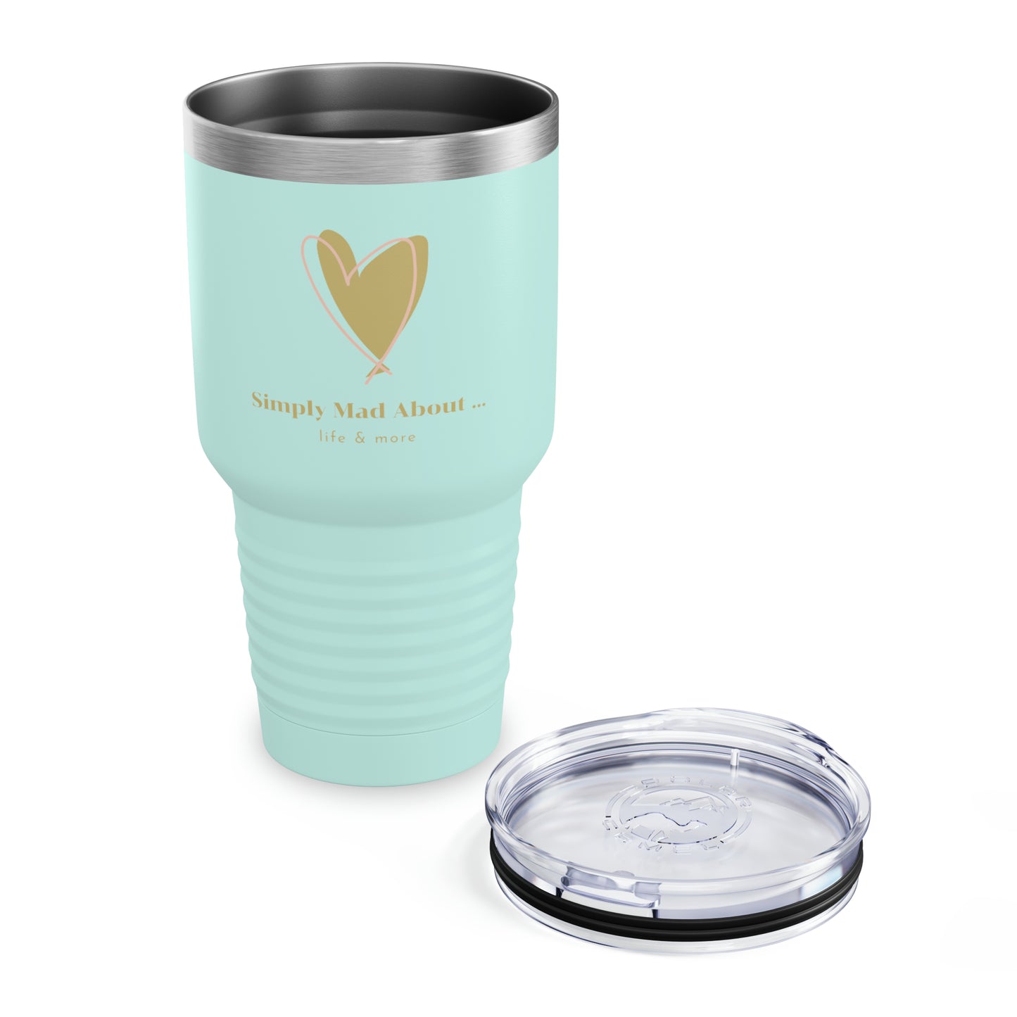 Elegant Logo “Simply Mad @ Life” - 17 COLORS - Ringneck Tumbler, 30oz