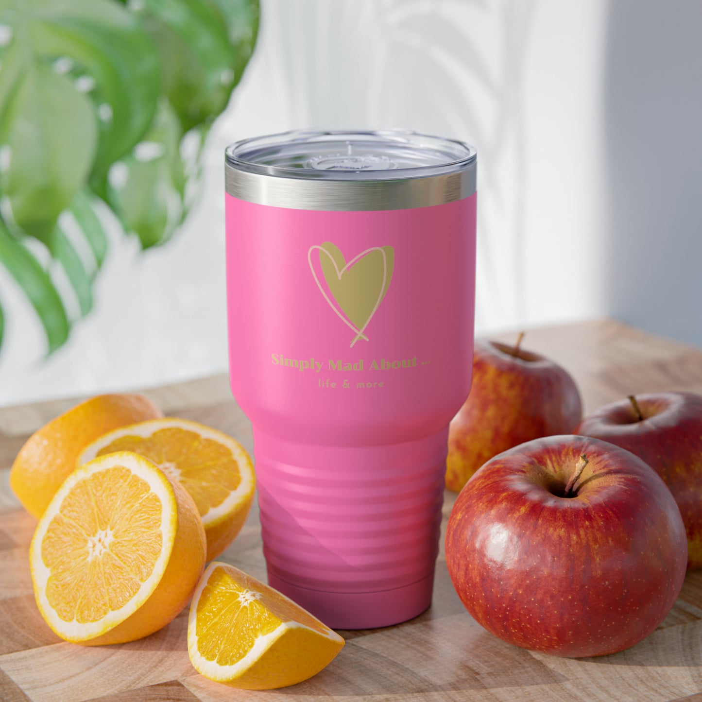 Elegant Logo “Simply Mad @ Life” - 17 COLORS - Ringneck Tumbler, 30oz