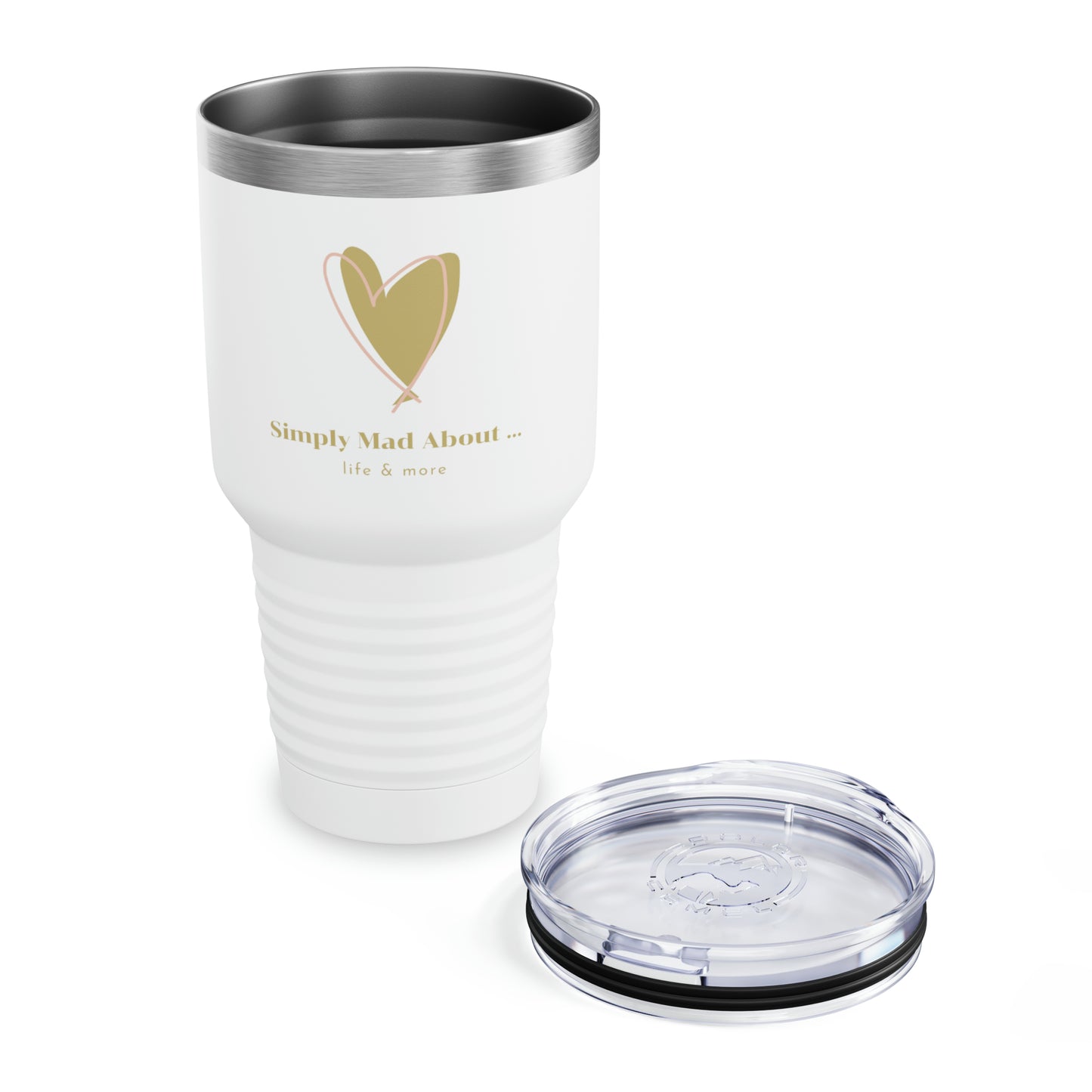 Elegant Logo “Simply Mad @ Life” - 17 COLORS - Ringneck Tumbler, 30oz