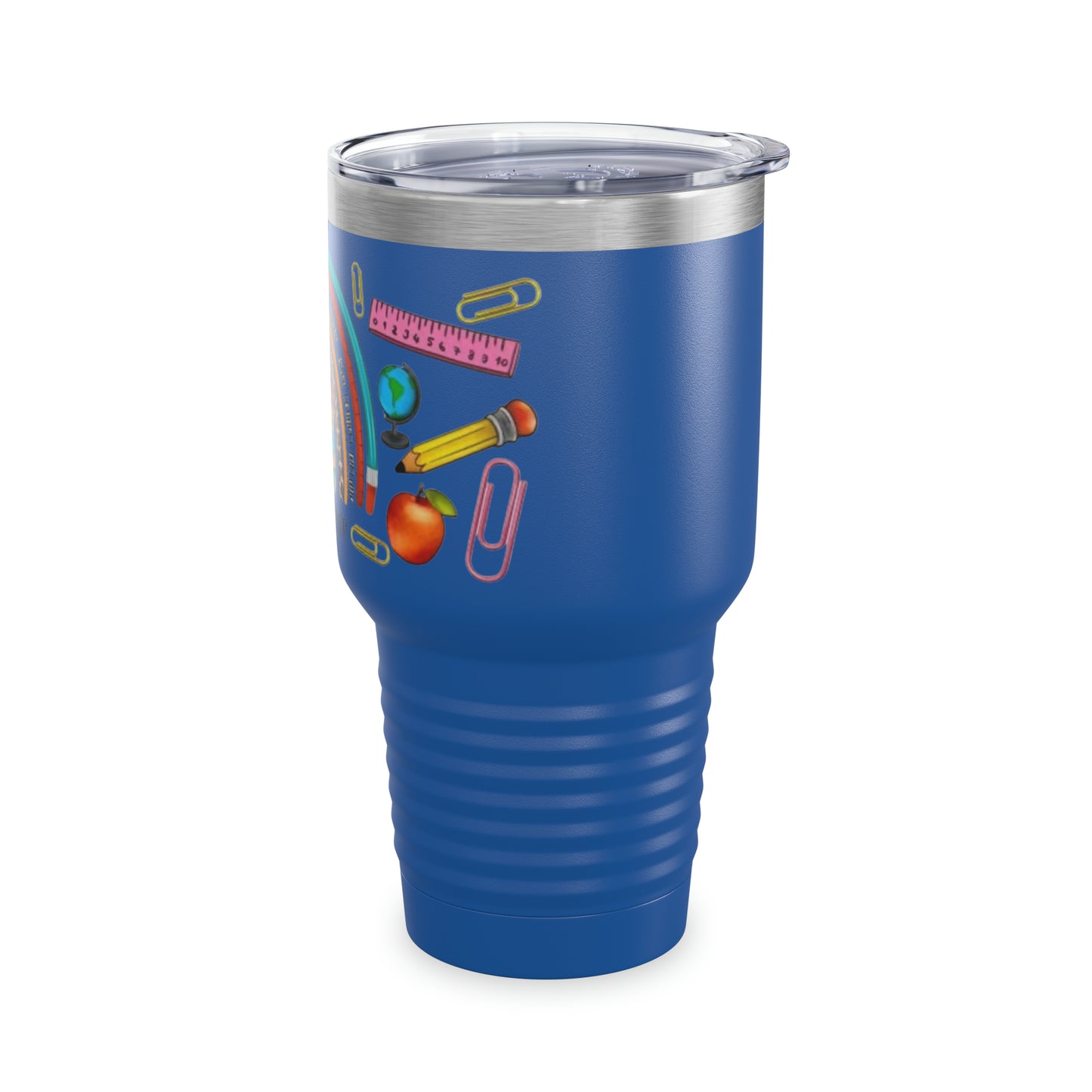 “Teacher Life”  MULTI PRINT RAINBOW SPLASH - 17 COLORS - Ringneck Tumbler, 30oz