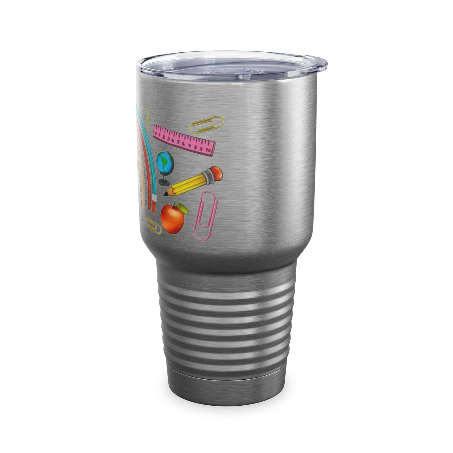 “Teacher Life”  MULTI PRINT RAINBOW SPLASH - 17 COLORS - Ringneck Tumbler, 30oz