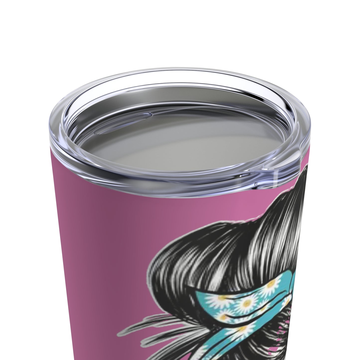 "#MOMLIFE” - Mom with Bun and Sunglasses -  Pink Tumbler 20oz