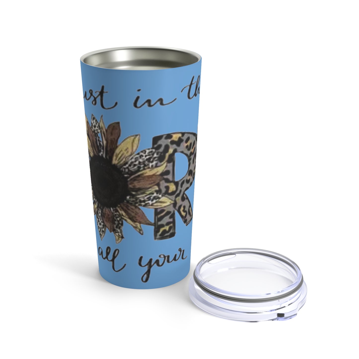 “Trust in the Lord” Light Blue Tumbler 20oz