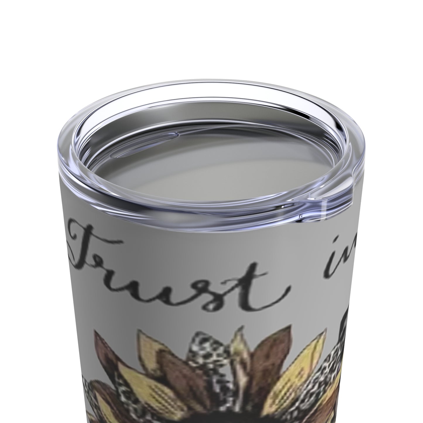 “Trust in the Lord” Light Grey Tumbler 20oz