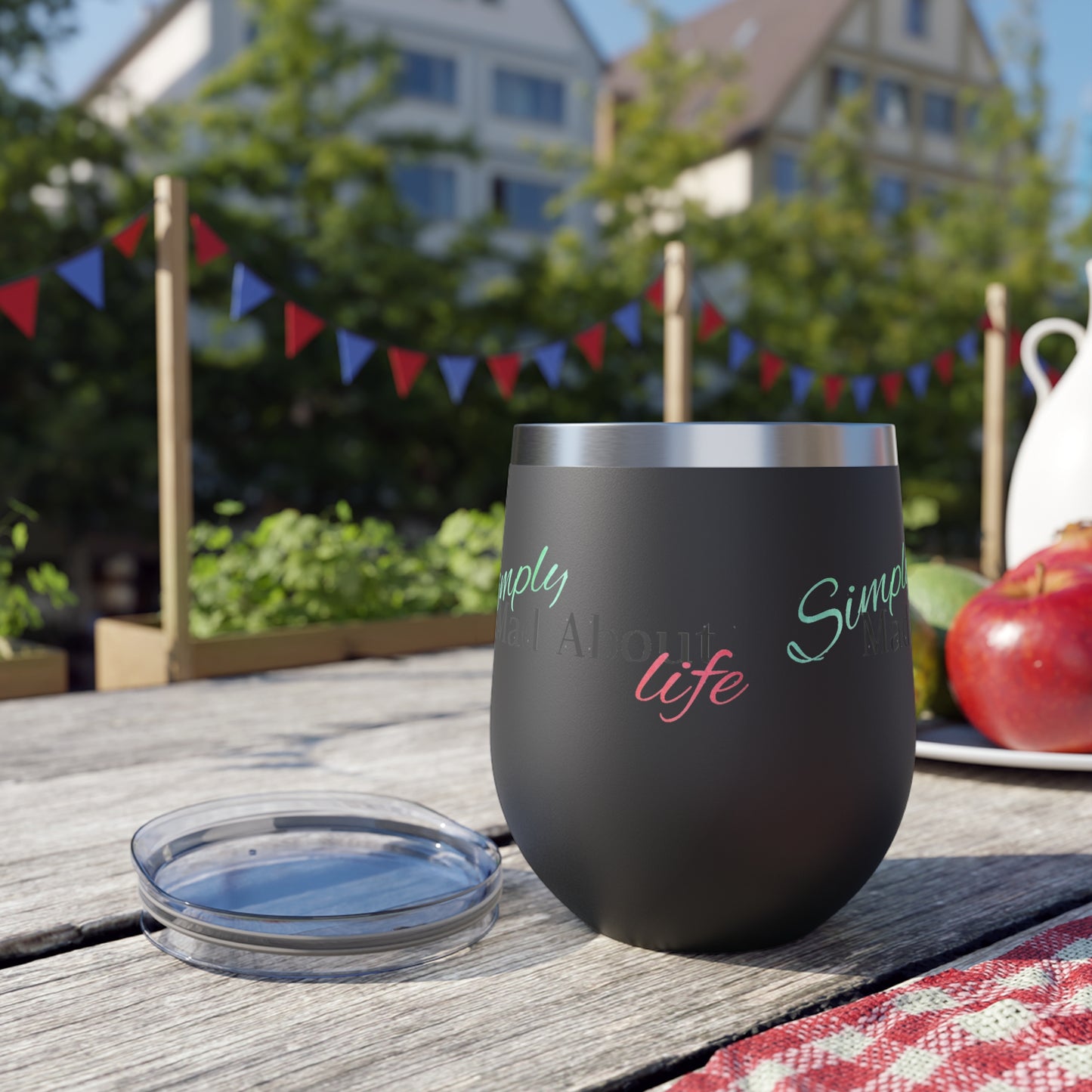 Simply Mad About Life LOGO 1 - Copper Vacuum Insulated Cup, 12oz