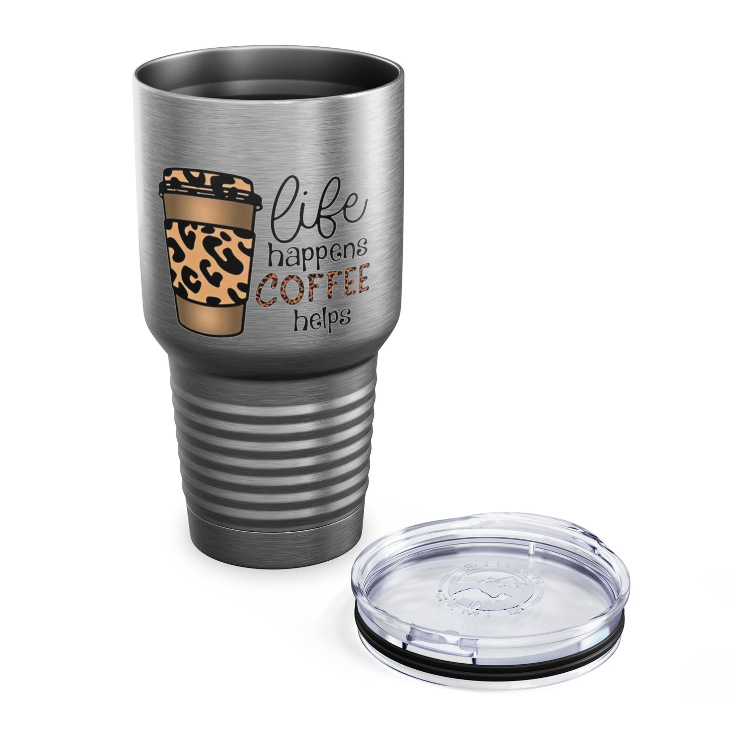 “Life Happens,  Coffee can Help” - TEN COLORS - Ringneck Tumbler, 30oz