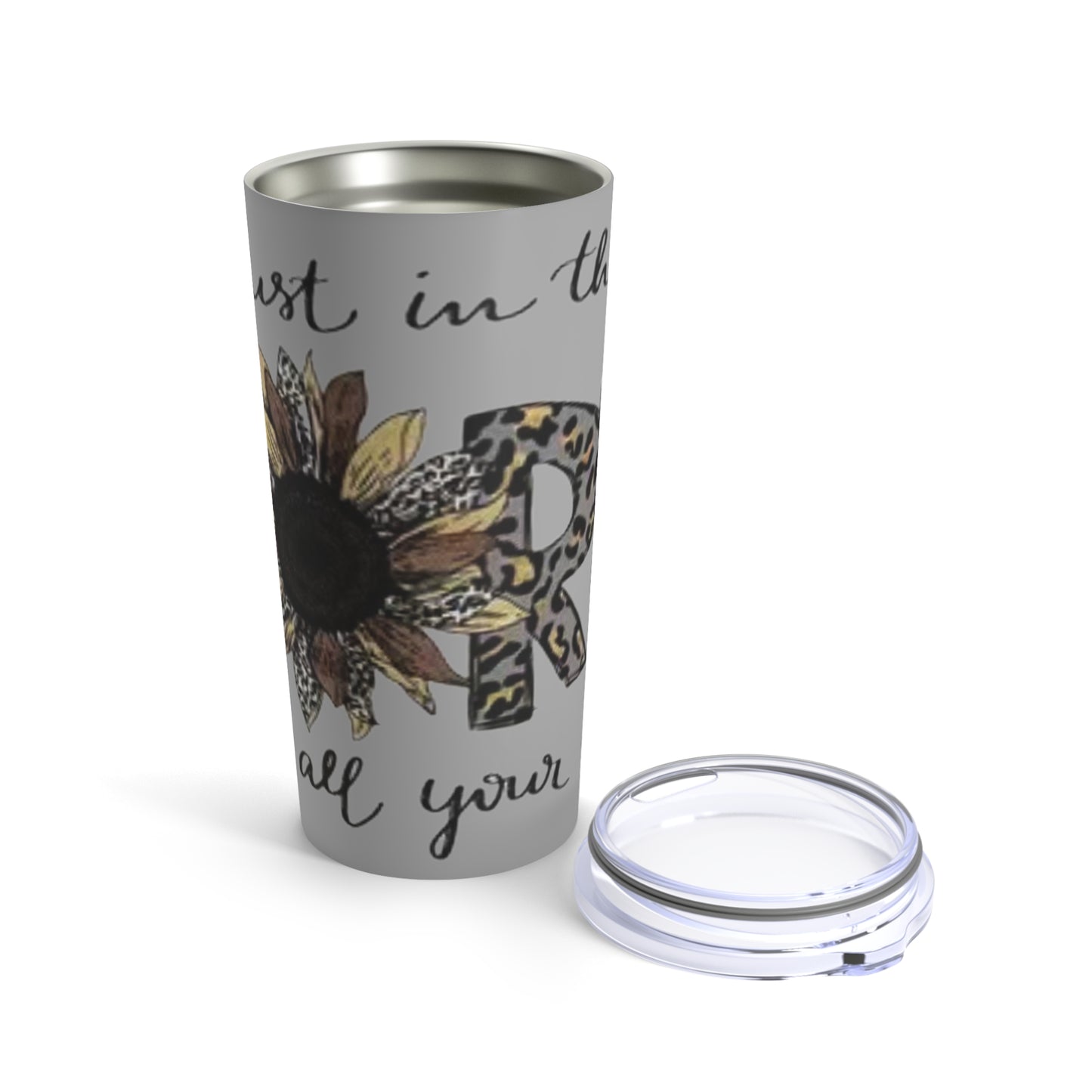 “Trust in the Lord” Light Grey Tumbler 20oz