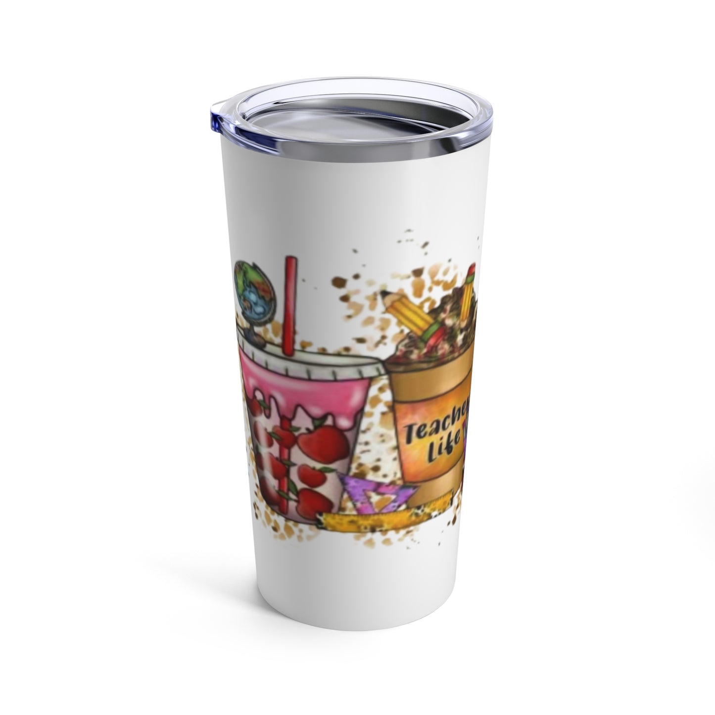 Teacher Coffee Design 1 Tumbler 20oz - white