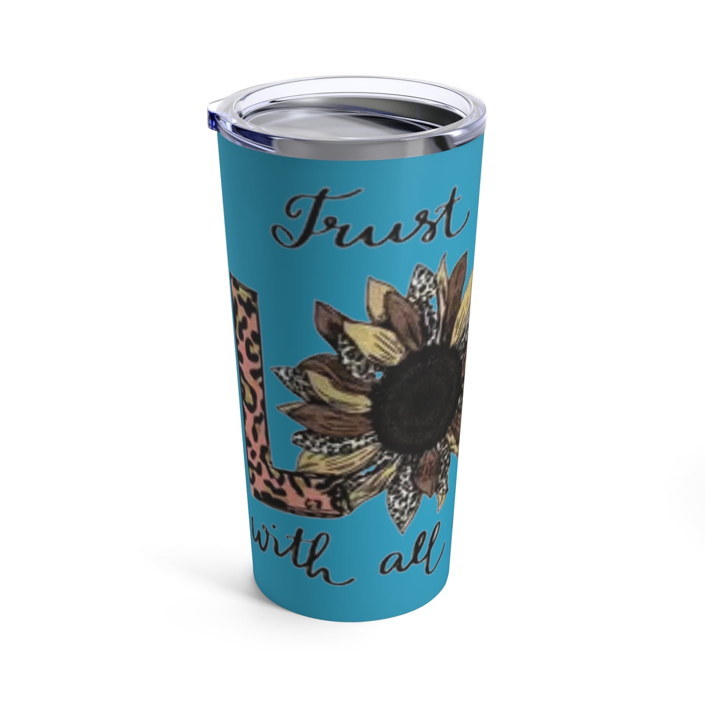 “Trust in the Lord” Turquoise Tumbler 20oz