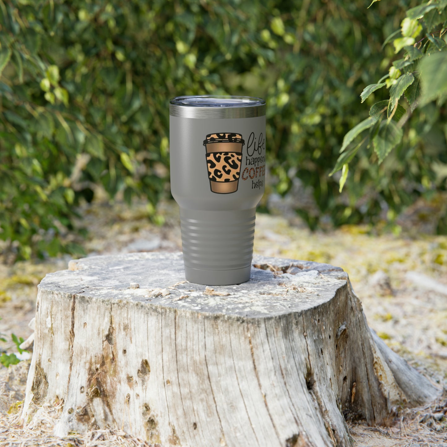 “Life Happens,  Coffee can Help” - TEN COLORS - Ringneck Tumbler, 30oz