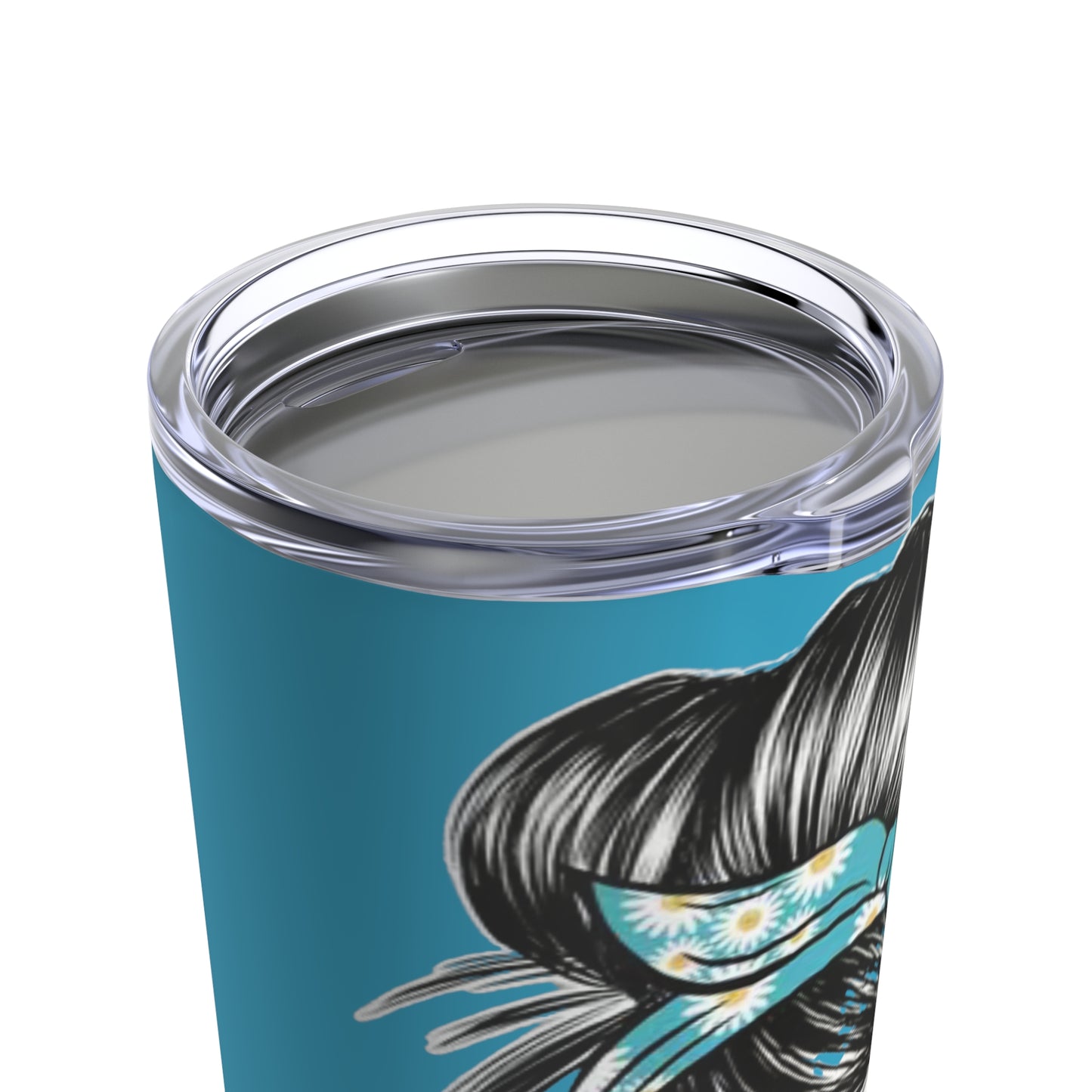 "#MOMLIFE” - Mom with Bun and Sunglasses -  Turquoise Tumbler 20oz