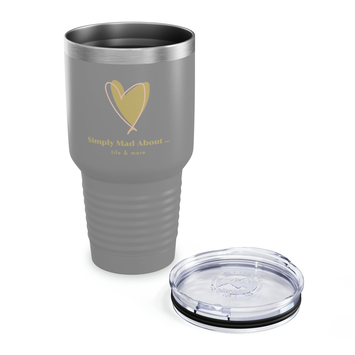 Elegant Logo “Simply Mad @ Life” - 17 COLORS - Ringneck Tumbler, 30oz