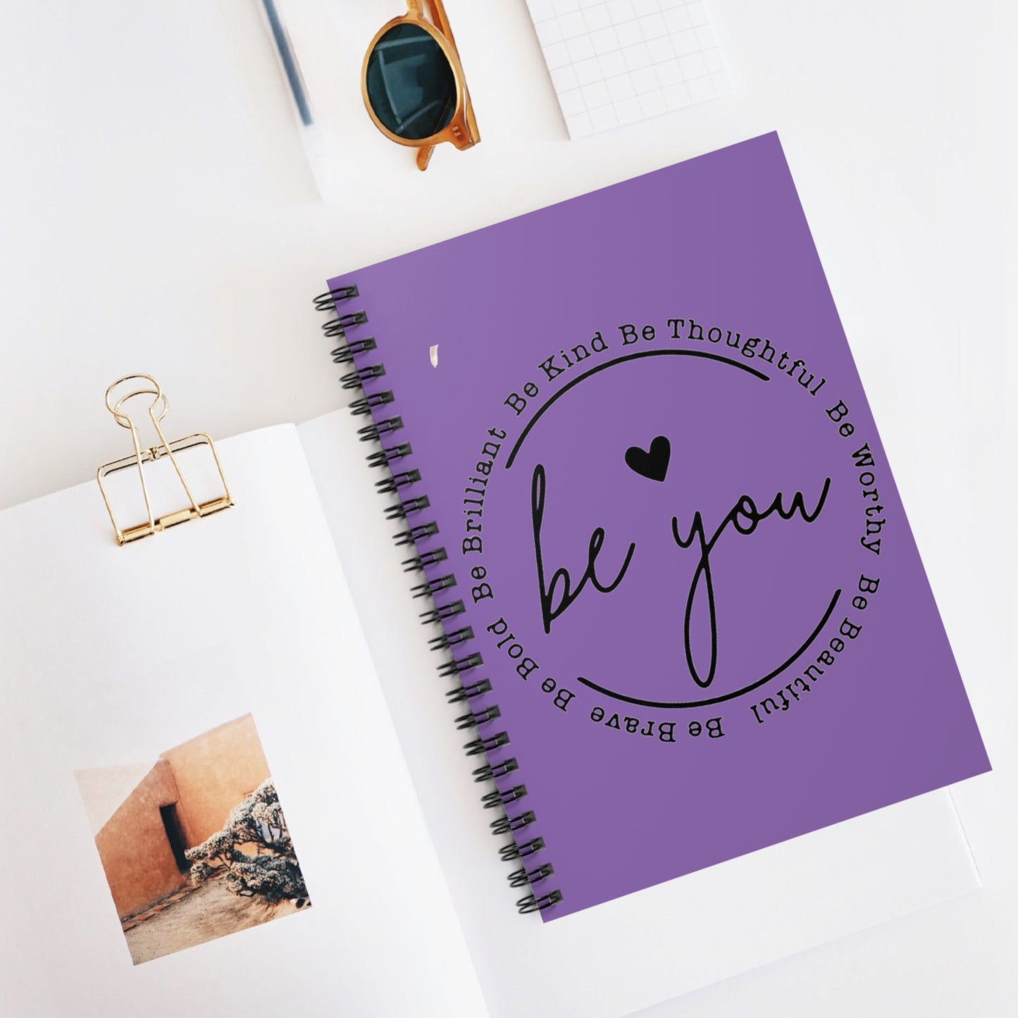 “Be You” Purple Spiral Notebook - Ruled Line