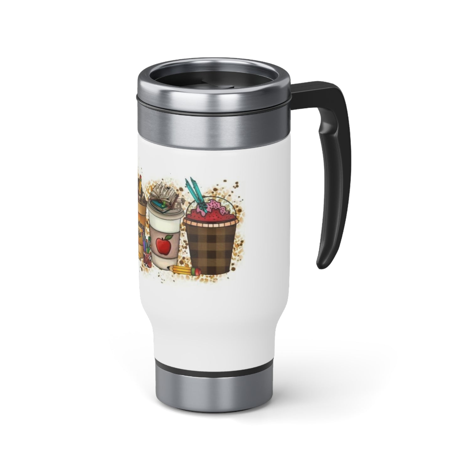 Stainless Steel Travel Mug with Handle, 14oz