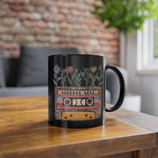 “Vintage” cassette Black Coffee Cup, 11oz