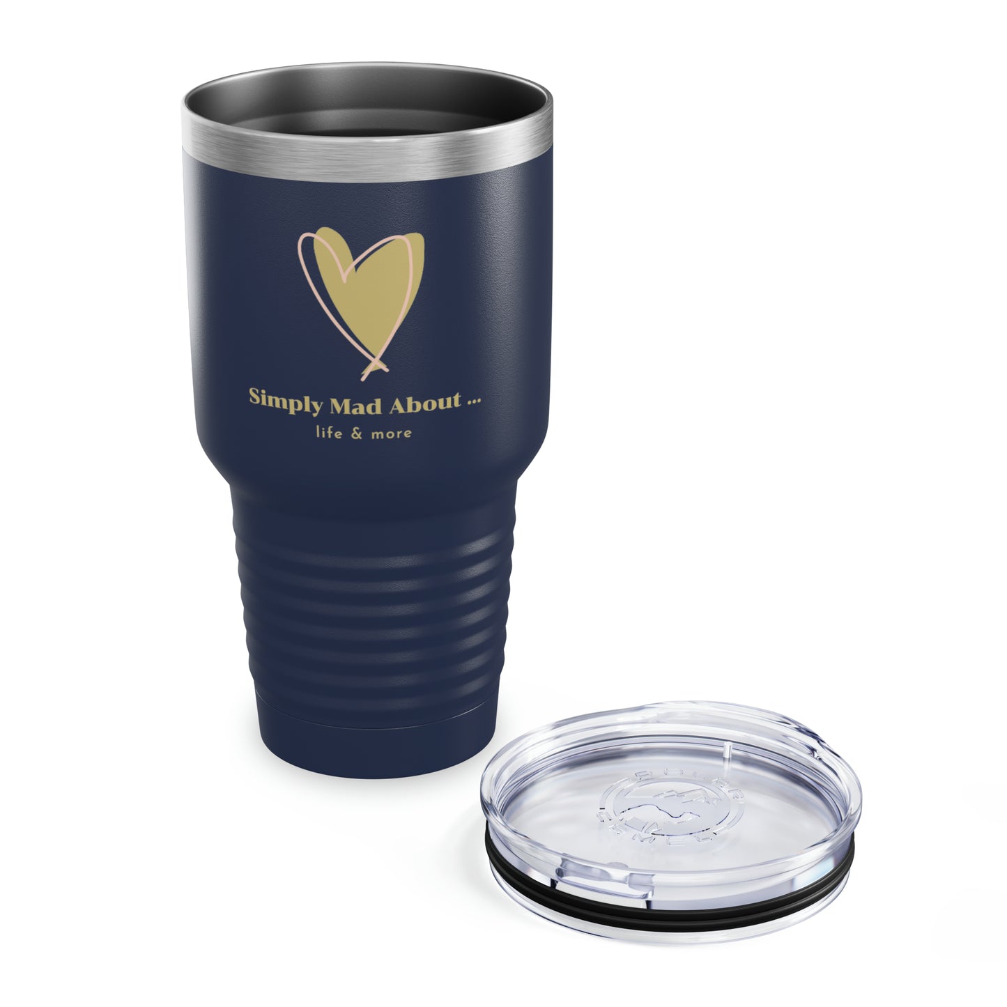 Elegant Logo “Simply Mad @ Life” - 17 COLORS - Ringneck Tumbler, 30oz