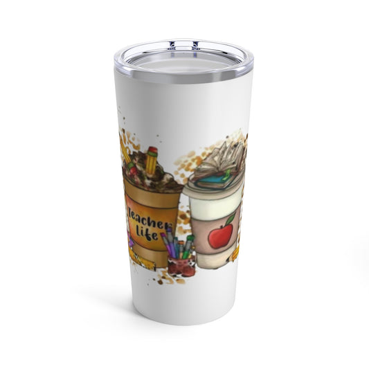 Teacher Coffee Design 1 Tumbler 20oz - white