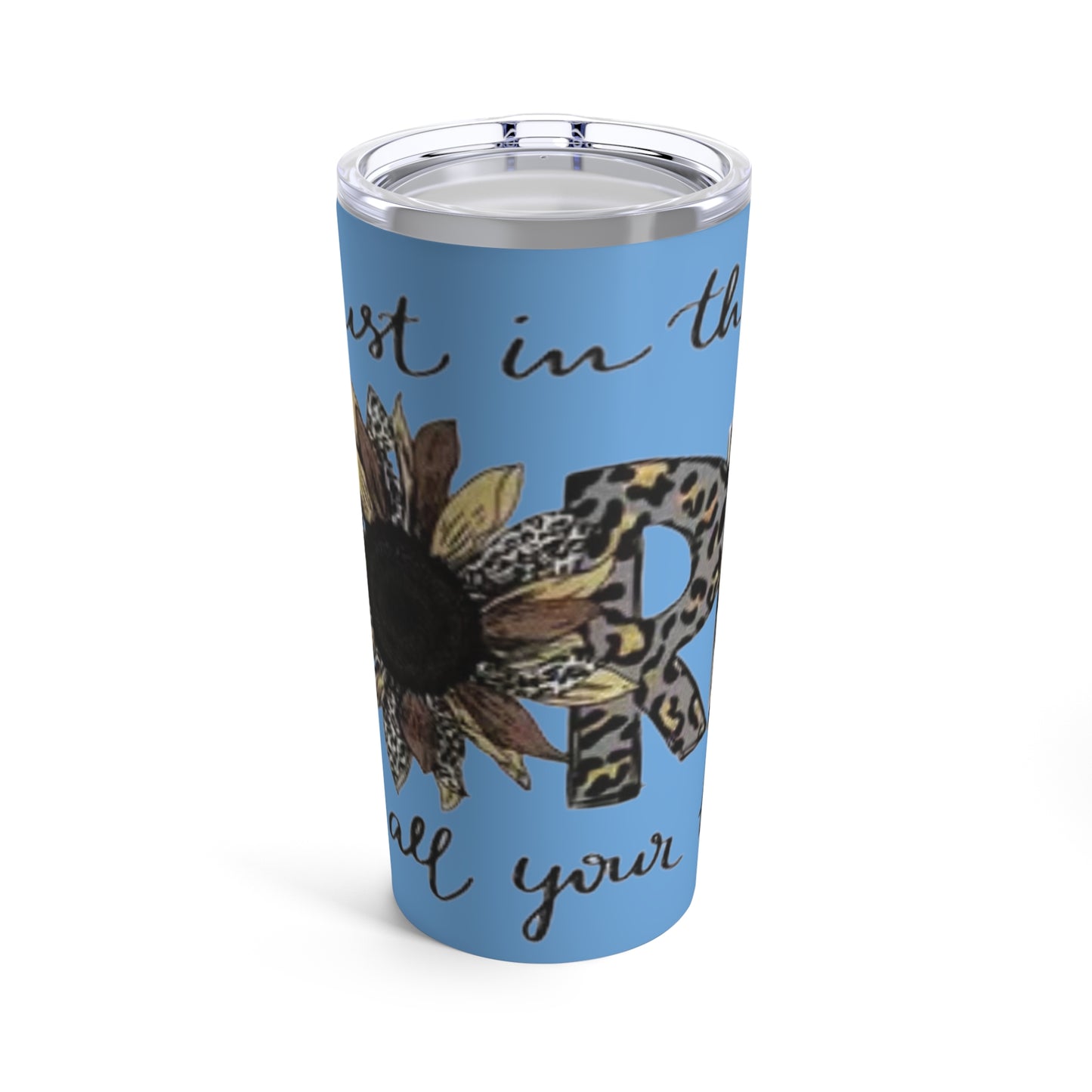 “Trust in the Lord” Light Blue Tumbler 20oz