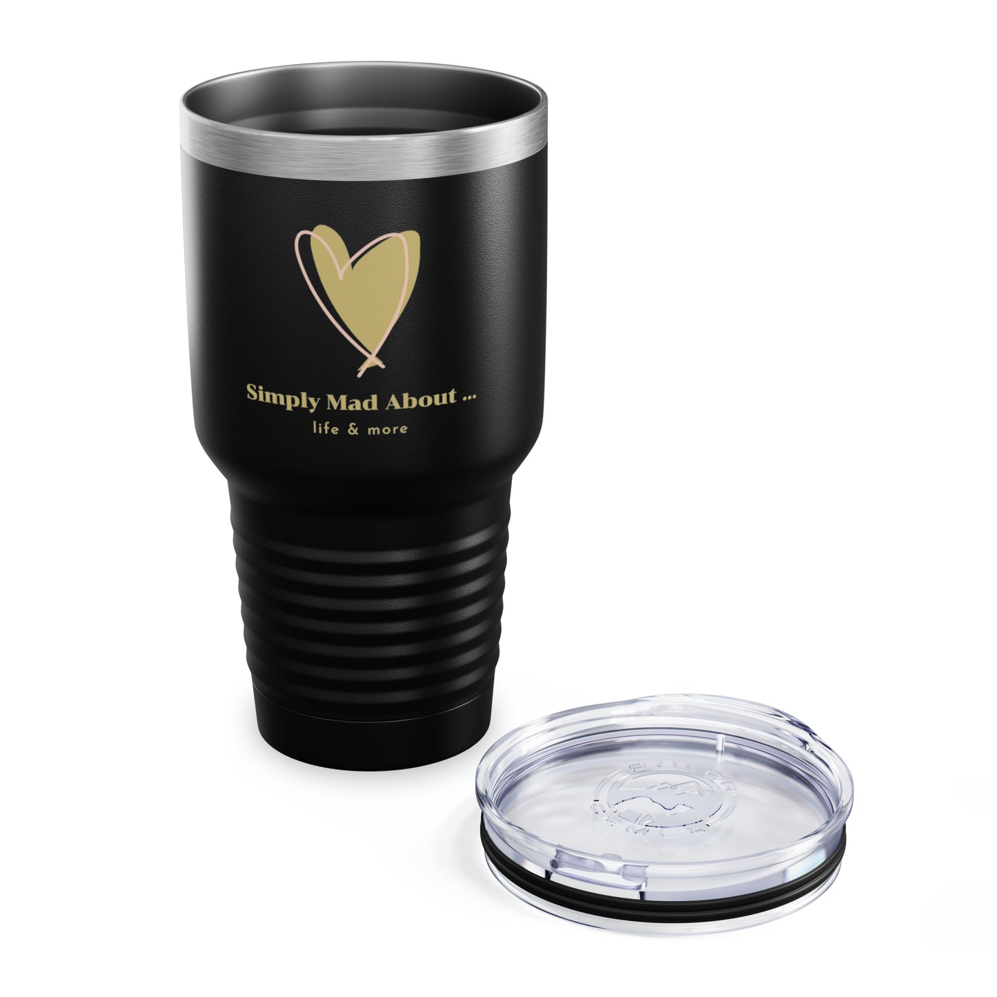 Elegant Logo “Simply Mad @ Life” - 17 COLORS - Ringneck Tumbler, 30oz