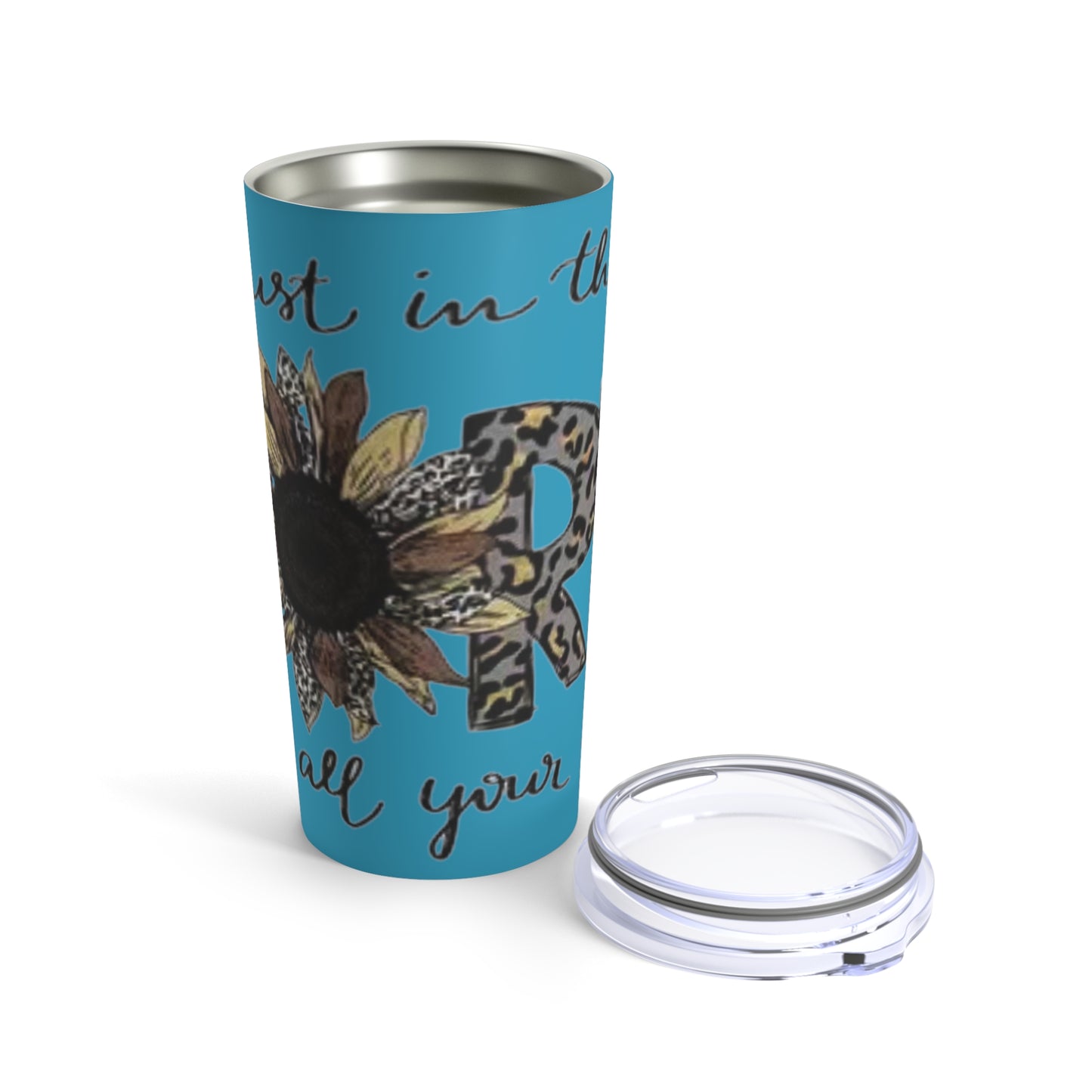 “Trust in the Lord” Turquoise Tumbler 20oz